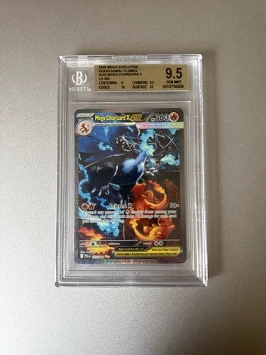 Mega Charizard x EX SIR 125/094 - Phantasmal Flames - Beckett 9.5 Gem Mint