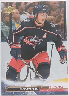 2022-23 UD Exclusives Zack Werenski /100 Columbus Blue Jackets