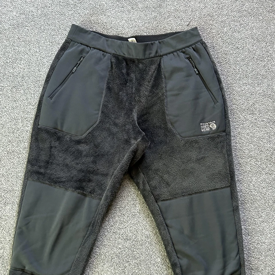 Calça Mountain Hardwear Feminina XL Preta Cinza Polartec Lã Joggers Bolsos com Zíper - Imagem 2 de 4