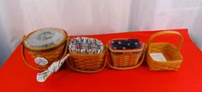 Longaberger Set Of 4 Small Baskets With Handles