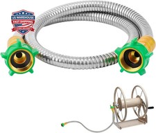 3ft Short Garden Hose with Female to Female Connector Metal Leakproof Leader H