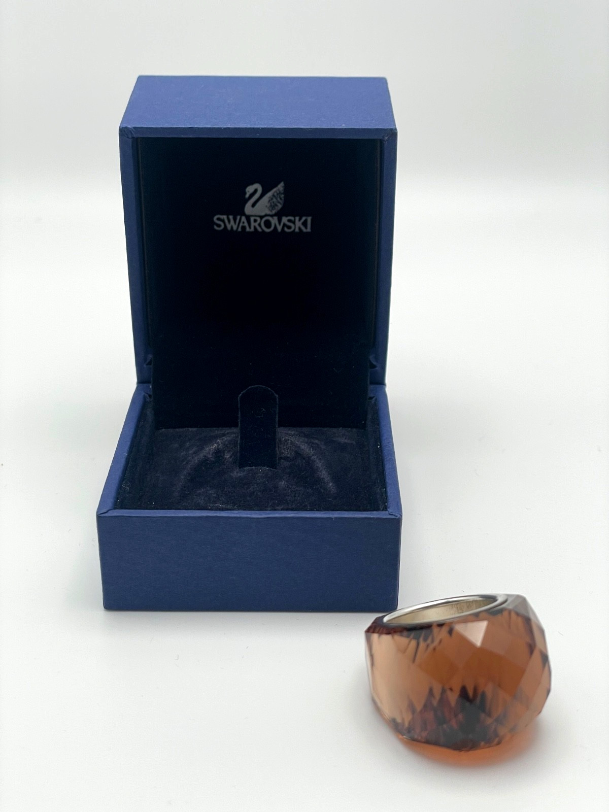Swarovski Nirvana Brown Faceted Crystal Ring Sign… - image 6