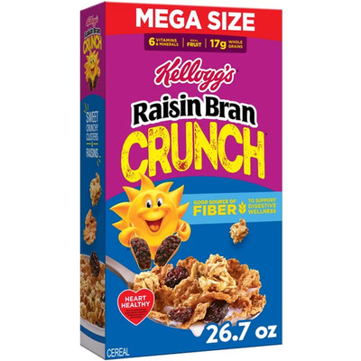 Kellogg's Raisin Bran Crunch Crunch Breakfast Cereal,Mega Size, 26.7 oz