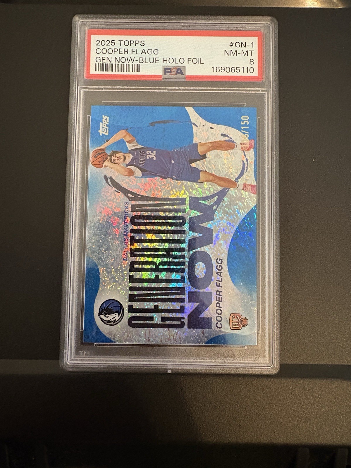 Topps 2025 Cooper Flagg Generation Now GN-1 Blue Holo Foil /150 PSA 8 Pop 3