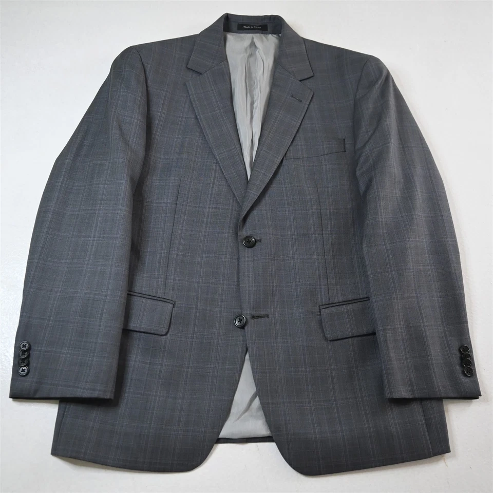 Michael Kors 38S 32x30 Gris PLAID 100% Lana Hombre Chaqueta Pantalones Traje Foto 2 de 4