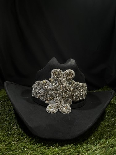 Embellished Shiny Rhinestone Cowgirl Hat Sparkling Western Glam, Festival Shine