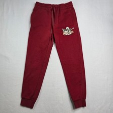 True Religion Buddha Graphic Red Jogger Sweatpants drawstring pockets logo READ