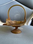 Vintage Amber Satin Glass Basket  — photo 2