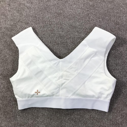 Tommie Copper Shoulder Support Sports Bra Large White Zip Front Activewear Gym - Picture 5 of 9