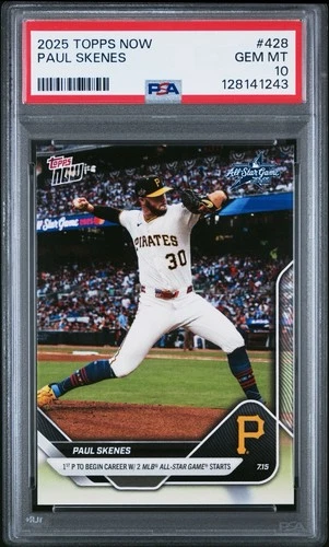 2025 MLB Topps Now Card #428 PAUL SKENES 2 MLB All Star Game Starts - PSA 10 GEM
