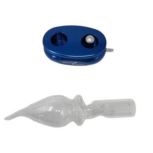 Vintage Young Living Aroma Pro Diffuser Blue Metal Glass Air Pump Micro Fine - Picture 3 of 16
