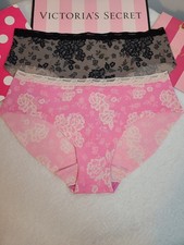 Y2K Victoria's Secret 2pk Lace Trim Seamless No-show Hiphugger Panties Size Lg