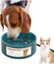 Heated Pet Water Bowl 2.2L | Winter Outdoor Cat Dog Drinker Anti-Freeze Feature