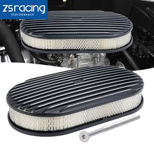 15 Oval Full Finned Air Cleaner Washable For Sbc Bbc Chevy Ford 5-18 Carb Neck 15 Oval Full Finned Air Cleaner Washable For Sbc Bbc Chevy Ford 5-18 Carb Neck