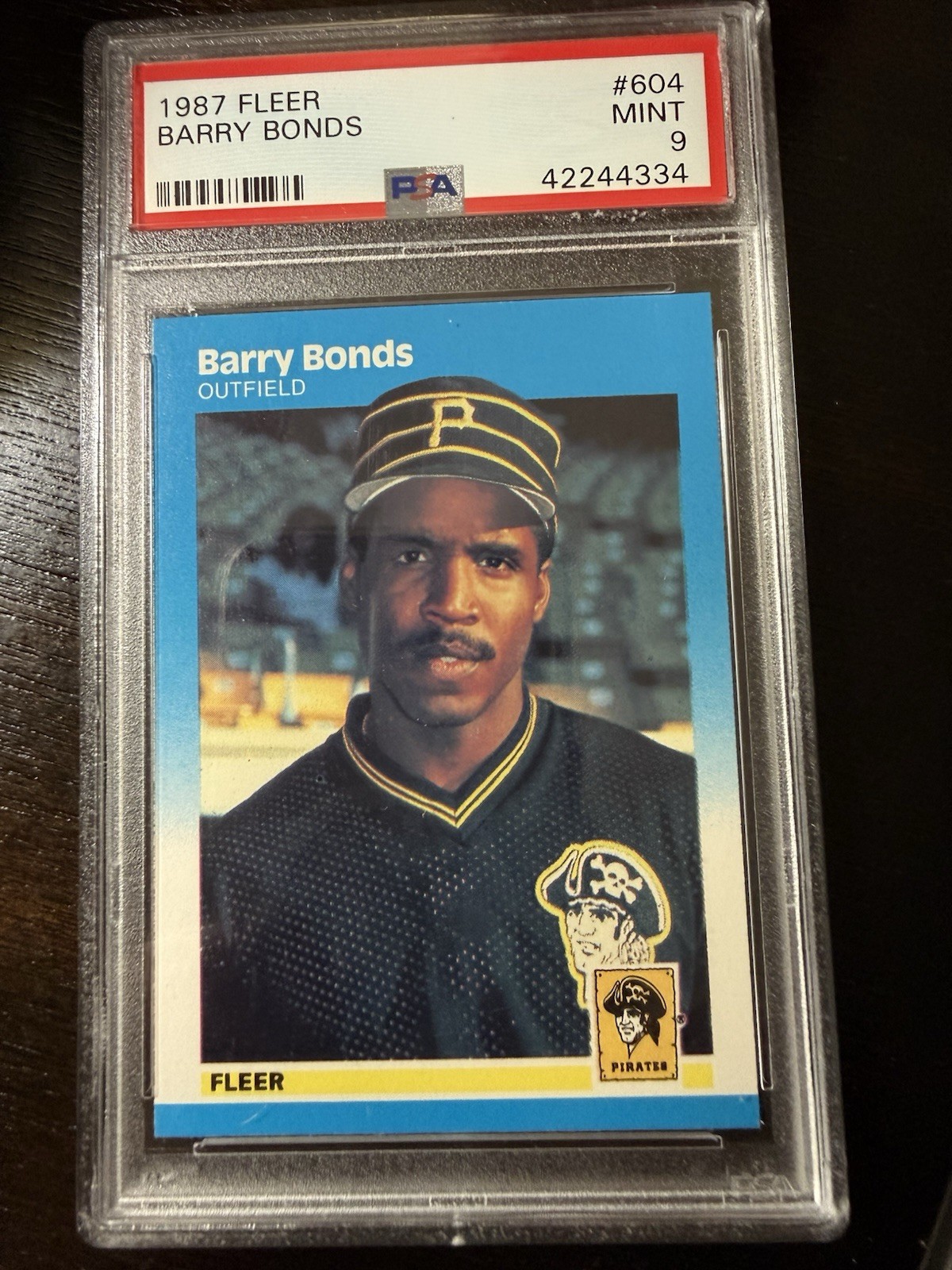 1987 Fleer #604 Barry Bonds PSA 9 RC Pittsburgh Pirates 