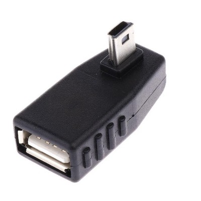 USB 2.0 Mini Stecker auf USB Buchse Oben Unten Rechtwinkliger Adapterkonverter