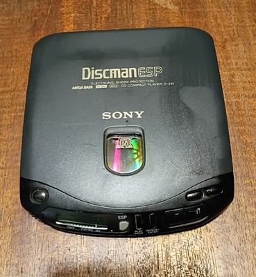 Sony Discman Compact CD Player D-231/D-235CK, With Instructions & Charger, 1994