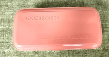 Vintage pink and white Sewing Machine Accessories storage box - empty