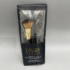 LAURA GELLER Face It All 2 pc Face Brush Set New