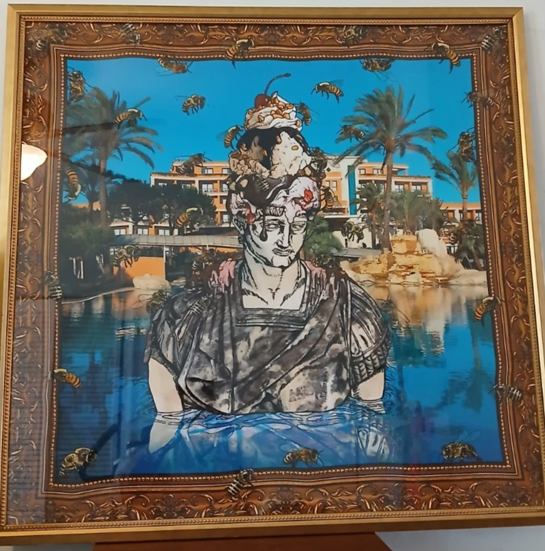 Framed Jean-Paul Lespanard 100% Silk Crepe Scarf - - Image 4 of 4