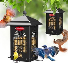 Kingsyard Squirrel Proof Bird Feeder Metal Outdoor 5 Lbs