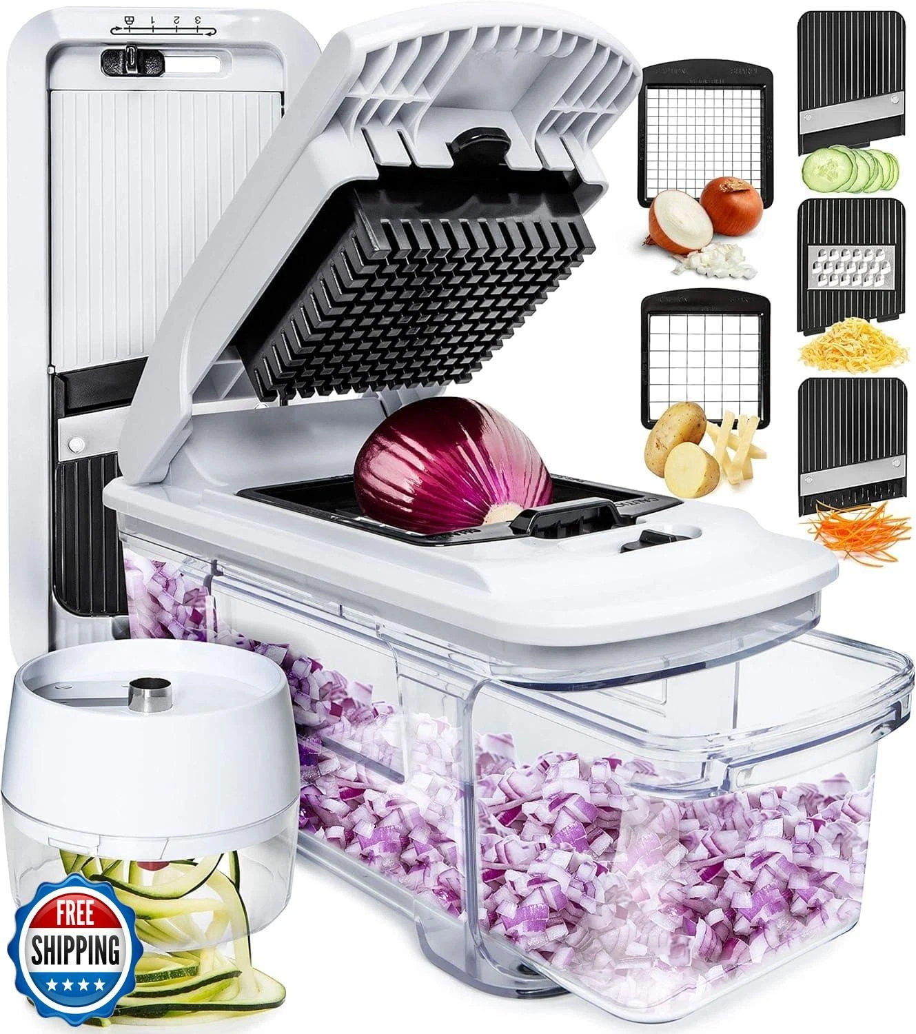 Fullstar Mandoline Slicer for Kitchen - Vegetable Chopper, Onion
