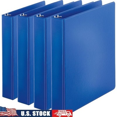 Round Ring Binder 1.5in Capacity 350 Sheets 3 Ring Fastener Pocket Polypropylene