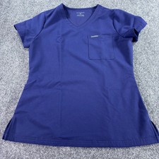 Jaanuu Scrub Top Womens XS Navy Blue V-Neck Short Sleeve J96181 Medical Uniform