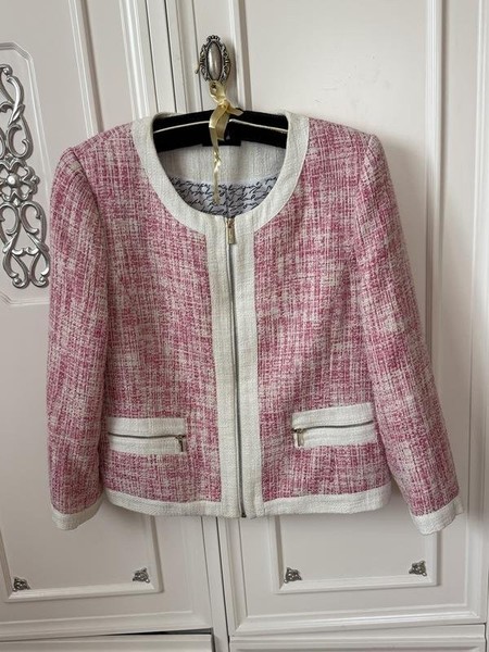 Women Karl Lagerfeld Blazer Pink Tweed M