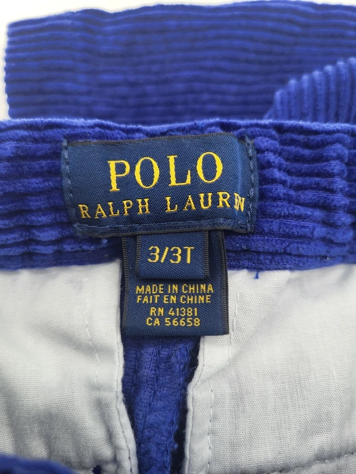 POLO Ralph Lauren Boys 3T Blue Corduroy Pants Holiday School Pic Church Preppy - Image 4 of 4