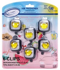 Serene Summer Scent Car Air Freshener Clip 6 Car Freshener Vent Clips 4ml...