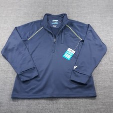 Wrangler Sweatshirt 1/2 Zip Mens Size Large Blue Performance Cool Vantage NWT
