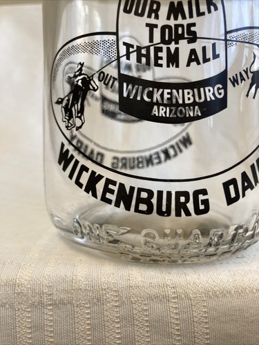 Vintage Quart Milk Bottle Wickenburg Dairy Wickenburg Arizona - 第 8/22 張圖片