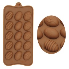 Easter Egg Shape Silicone Mould 15 Cavity Cute Eggs Cake Icing Chocolate Soap