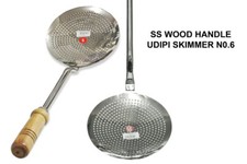 Catering Skimmer Spoon with Long Wooden Handle - Udipi/Zara Design