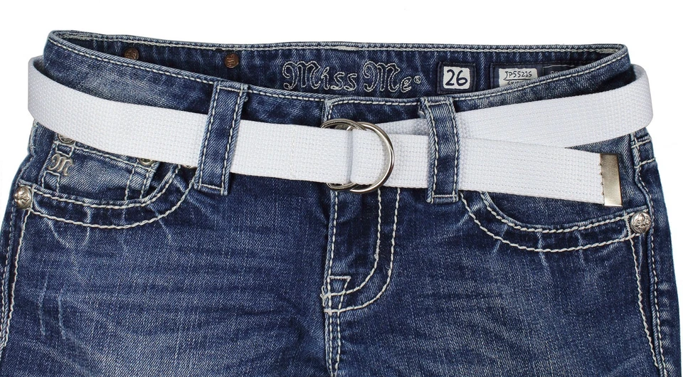 Canvas Web D Ring Belt Silver Buckle Military Style for men & women - Image 3 of 4