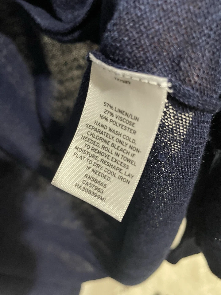 Cárdigan abierto tejido halógeno azul marino talla S aberturas laterales y bolsillos Foto 4 de 4