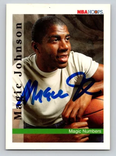MAGIC JOHNSON 1992 NBAHOOPS Autographed NBA card TTM/IP signature Lakers