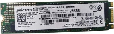 Micron MTFDDAV256TBN 256GB 2280 SATA M.2 Gebraucht