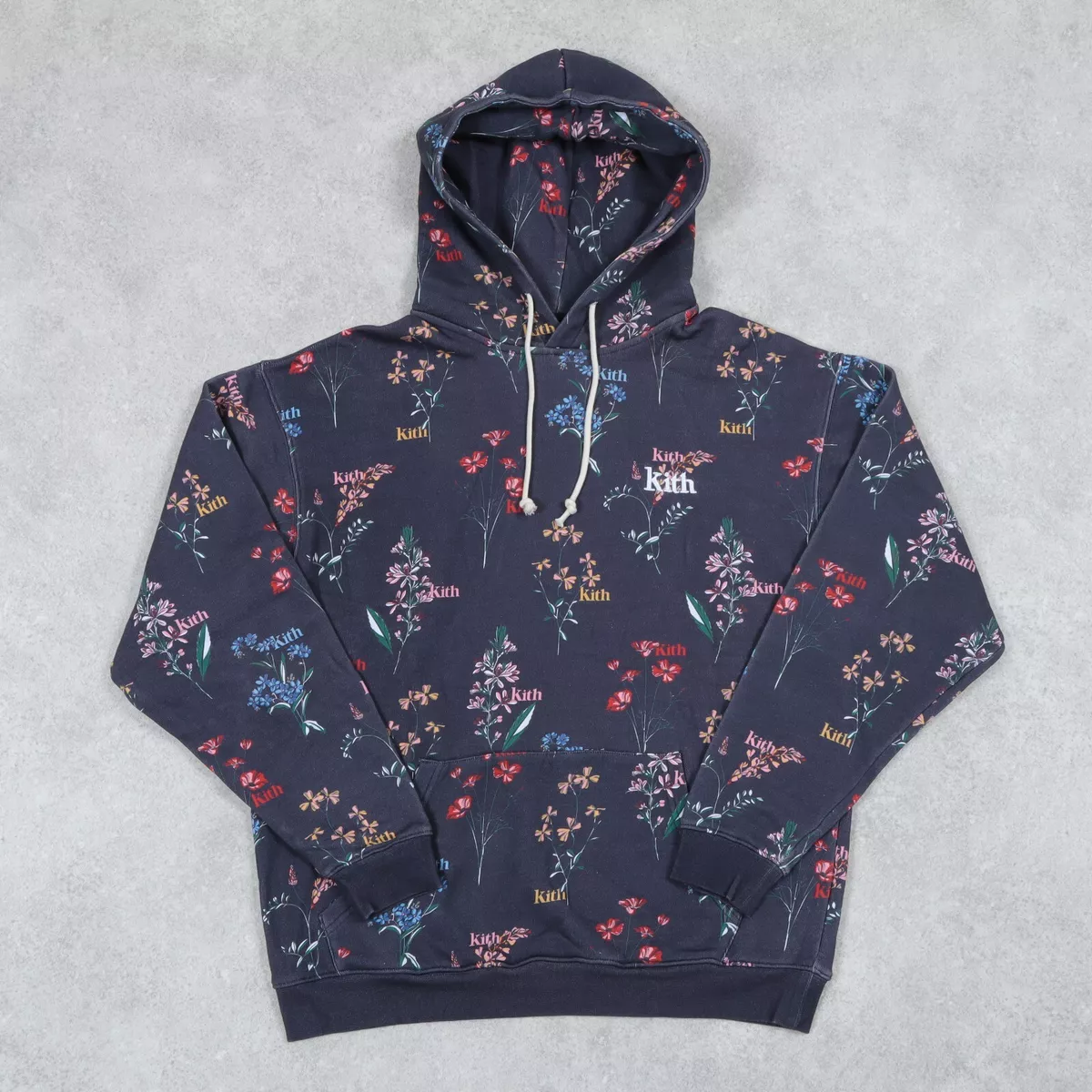 KITH men's botanical floral williams III hoodie nocturnal size M