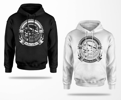 Biker Hoodie B0109 Chopper Bobber Oldschool Motorrad Skull Schrauber Vintage