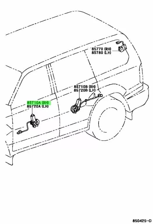 0203-102 nu専用 Toyota Genuine MOTOR ASSY, POWER WINDOW REGULATOR, FRONT RH 85710