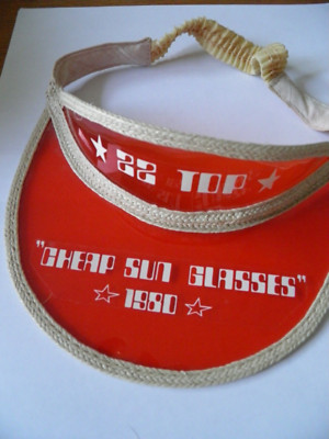 ZZ Top - RED Sun Visor ''Cheap Sunglasses 1980'' US Tour OFFICIAL RARE Excellent
