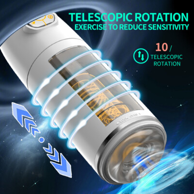 Automatic Male Masturbators Telescopic Sucking Cup Stroker Thrusting Lubricants