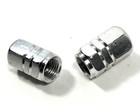 2 NEW SILVER METAL VALVE STEM COVER CAPS MOTORCYCLE CAR BIKE SUV TIRE AIR CAP