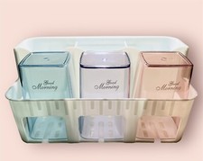 Toothbrush Holder Wall Mount Stand Rack Free Punch Wall Mounted Cup Storage Box