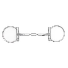 NY Tack 5" Western D Ring Forward Copper Inlays Snaffle Horse Bit