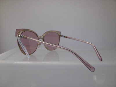 Burberry BE3096 Beige Matte Gold Pink Semi Cateye Sunglasses Burberry | Accessories | Burberry Be396 Beige Matte Gold  main image 2