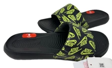 Nike Men's Victori One Print Comfort Slide Sandals Neon/Black Size:8 205OQ