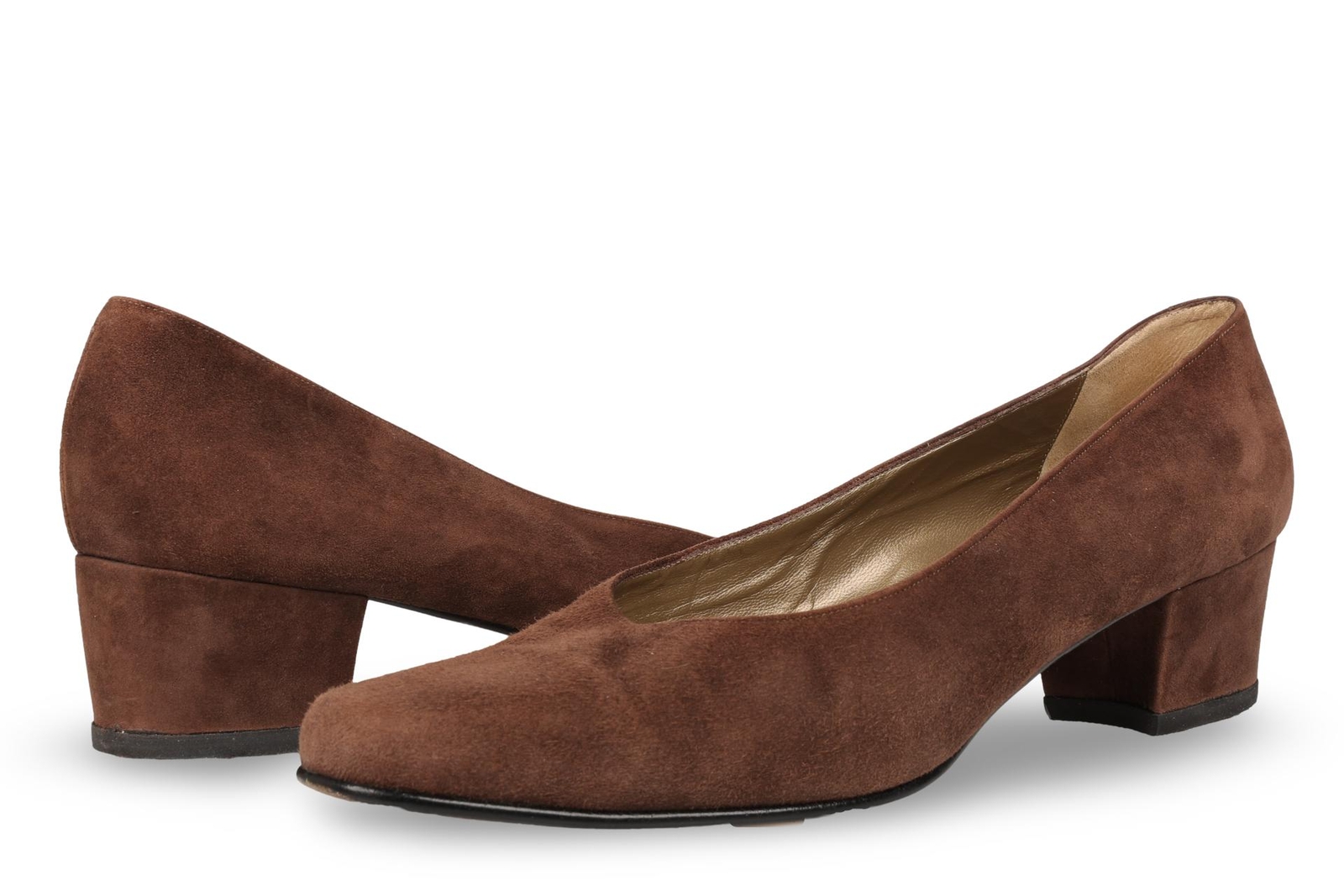 Decolte Yves Saint Laurent vintage 200585 scamosciate marroni tacco basso tg. 9 5 N